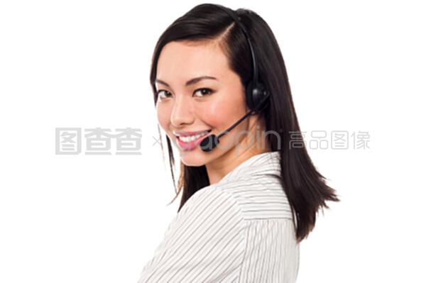 微笑迷人的呼叫中心经理 通信业务代理背后的温暖力量